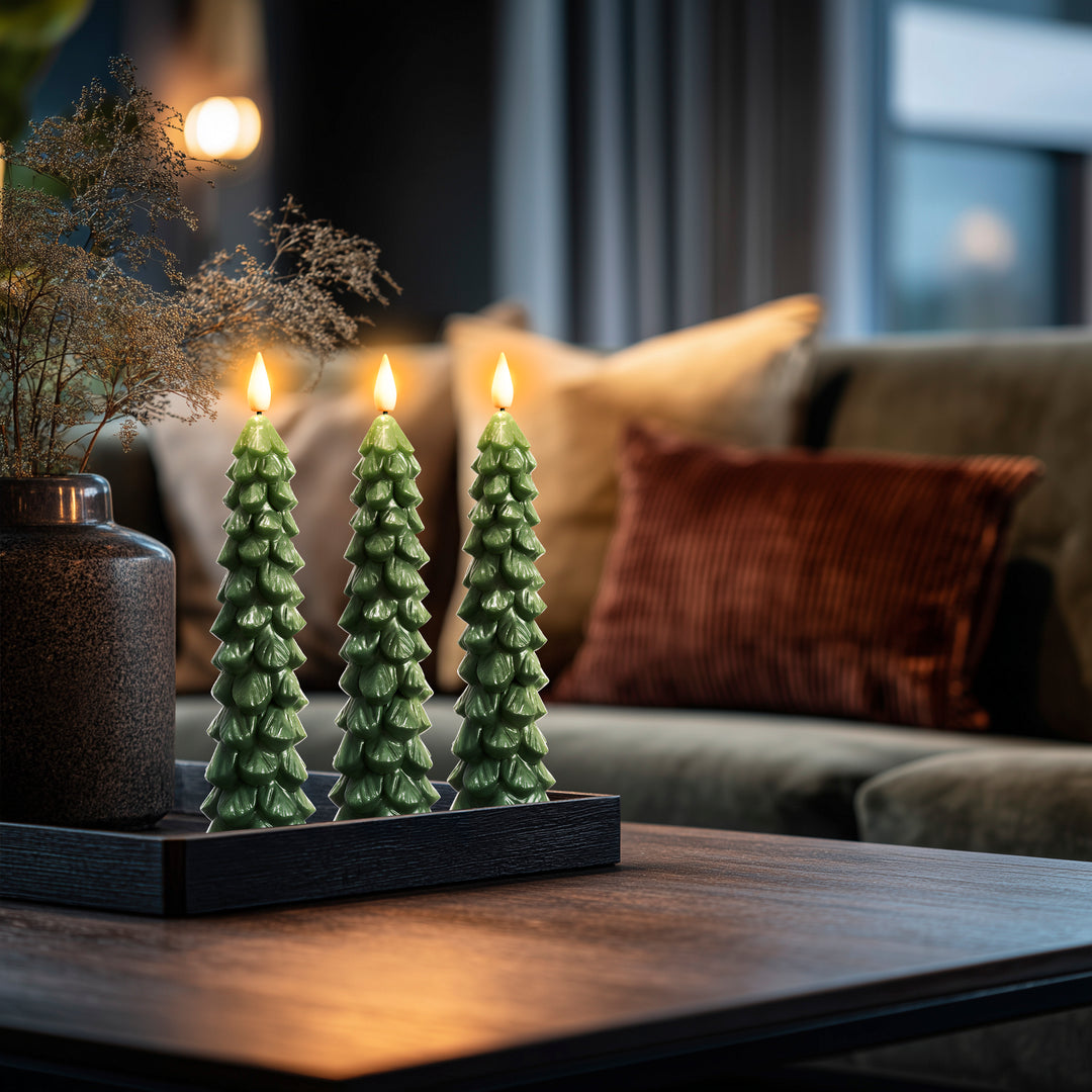 CHRISTMAS FLAMELESS WIRELESS CANDLES ( SET OF 3)