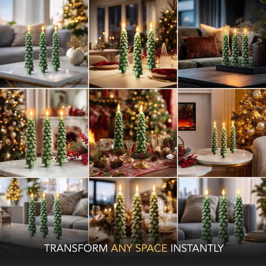 CHRISTMAS FLAMELESS WIRELESS CANDLES ( SET OF 3)