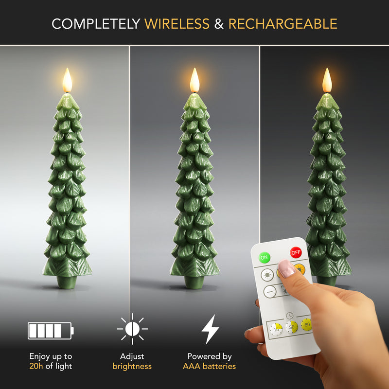 CHRISTMAS FLAMELESS WIRELESS CANDLES ( SET OF 3)