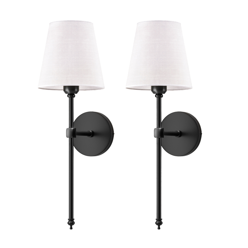 WIRELESS WALL SCONCES (SET OF 2 + 2 BULBS INCLUDED)