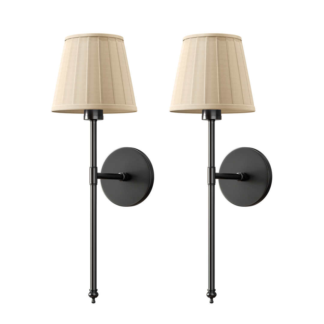 WIRELESS PLEATED WALL SCONCES (SET OF 2)