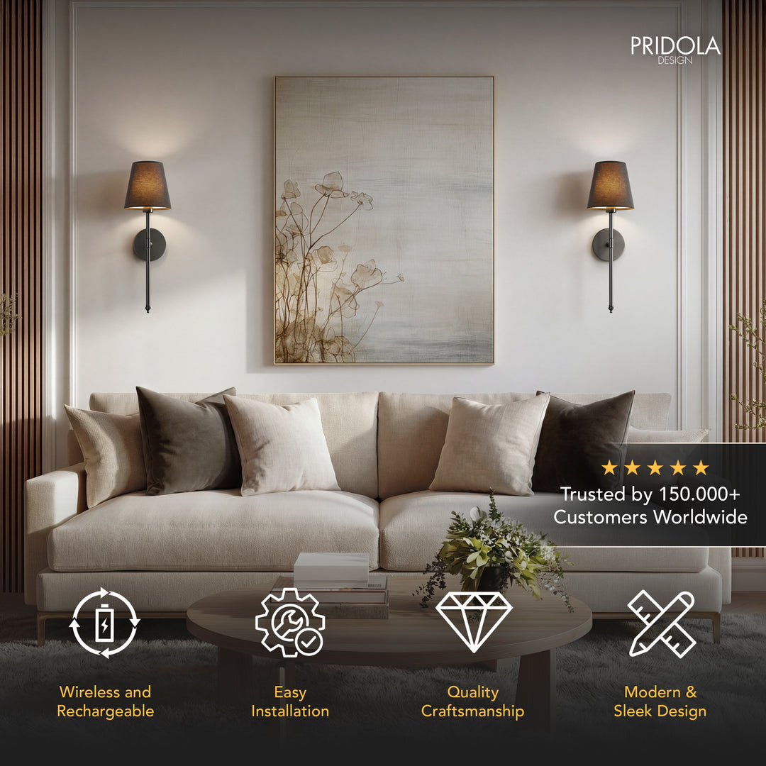 WIRELESS DARK WALL SCONCES (SET OF 2)