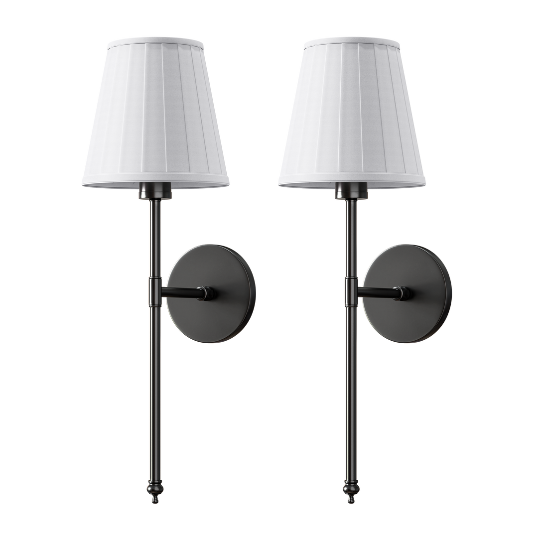 WIRELESS PLEATED WALL SCONCES (SET OF 2)