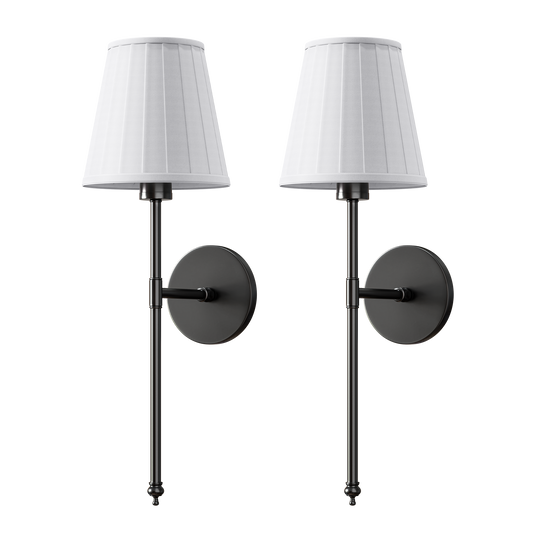 WIRELESS PLEATED WALL SCONCES (SET OF 2)