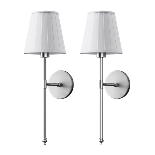 WIRELESS PLEATED WALL SCONCES (SET OF 2)