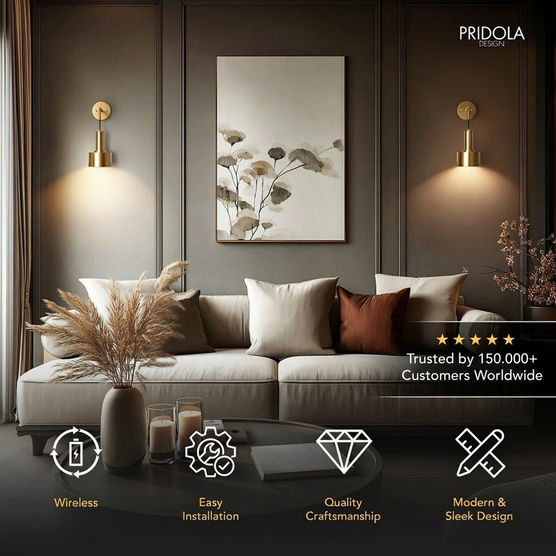 GLOWDROP WIRELESS WALL SCONCES (SET OF 2 + 2 BULBS FREE)