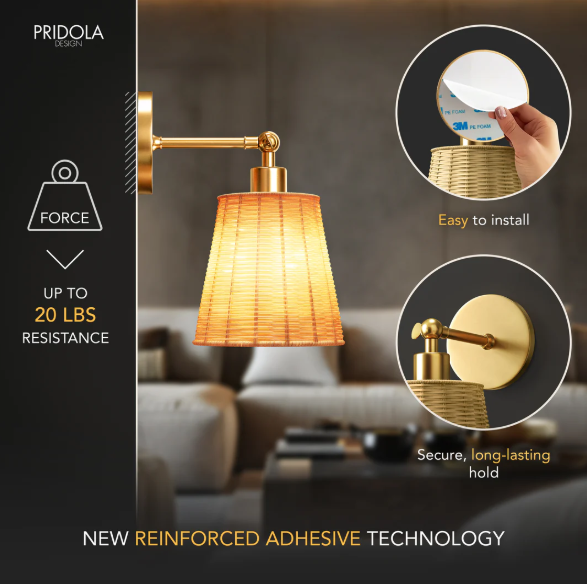 NATURAL WIRELESS WALL SCONCE