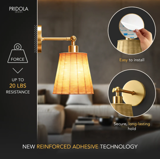 NATURAL WIRELESS WALL SCONCE