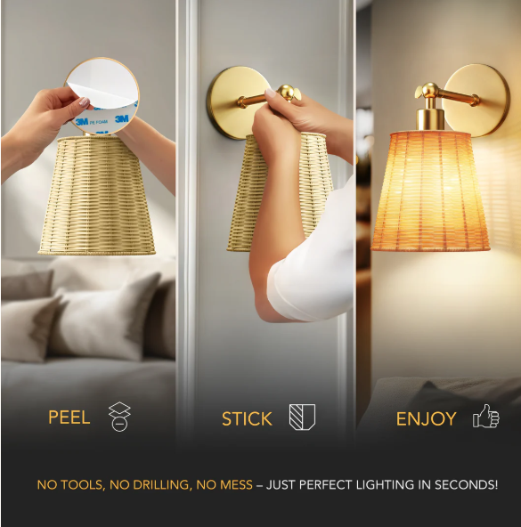 NATURAL WIRELESS WALL SCONCE