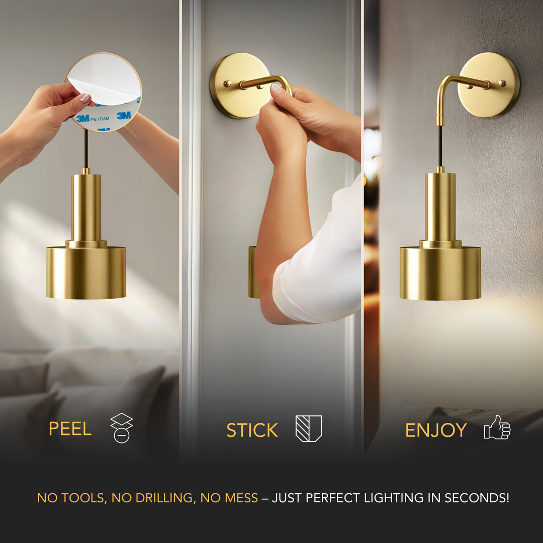 GLOWDROP WIRELESS WALL SCONCES (SET OF 2 + 2 BULBS FREE)