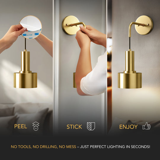 GLOWDROP WIRELESS WALL SCONCES (SET OF 2 + 2 BULBS FREE)